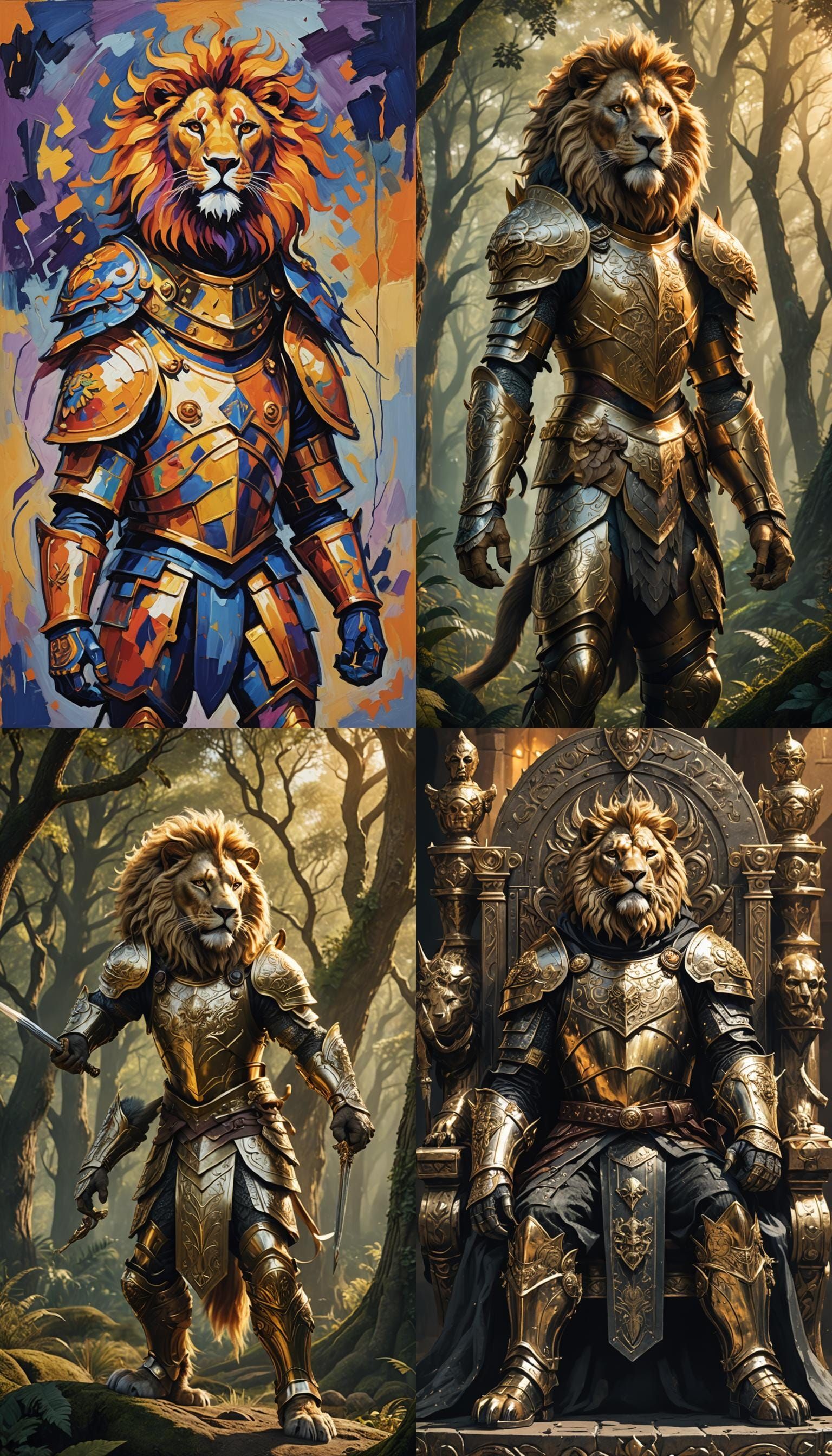 Anthropomorphic Armored Lion Warrior