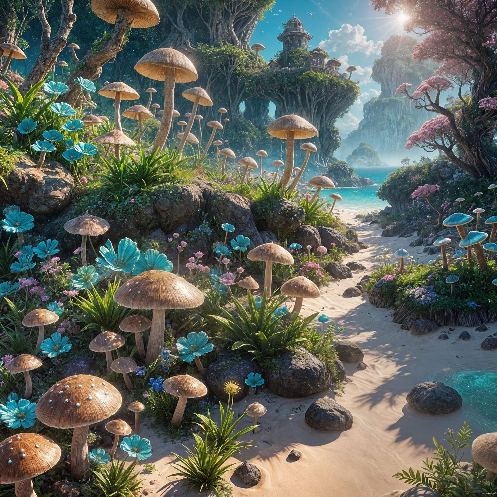 Ethereal Glowing Island in Unreal Engine 5