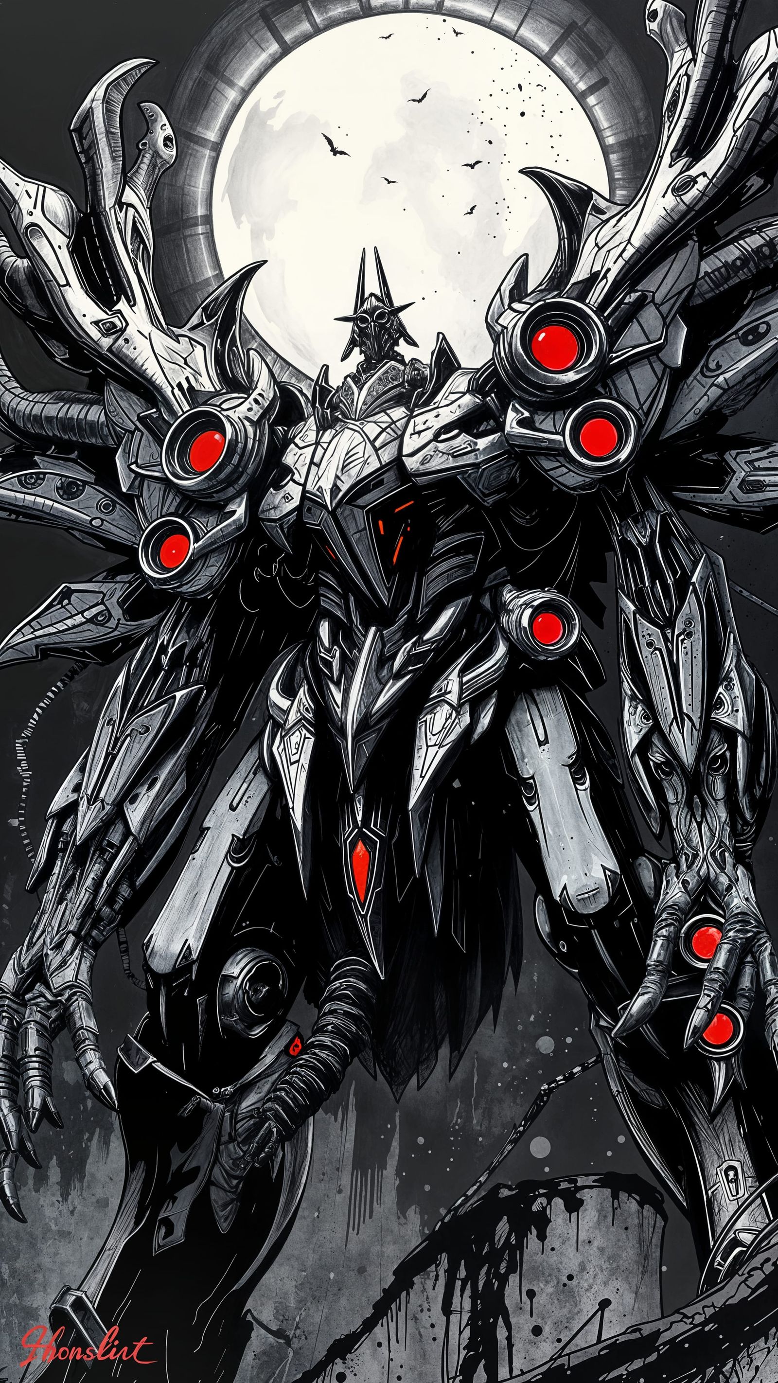 Grim Ink Art Nouveau Mech Titan