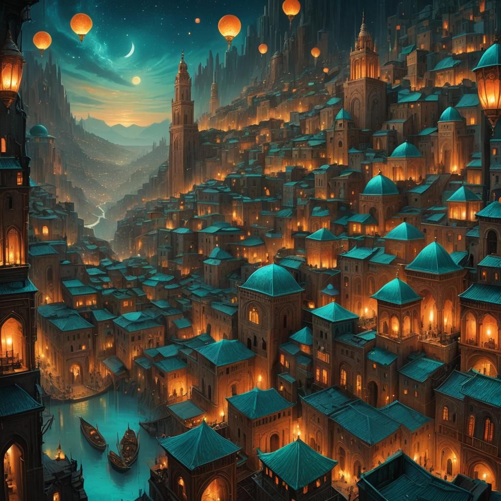 Majestic Casablanca-Inspired City at Night