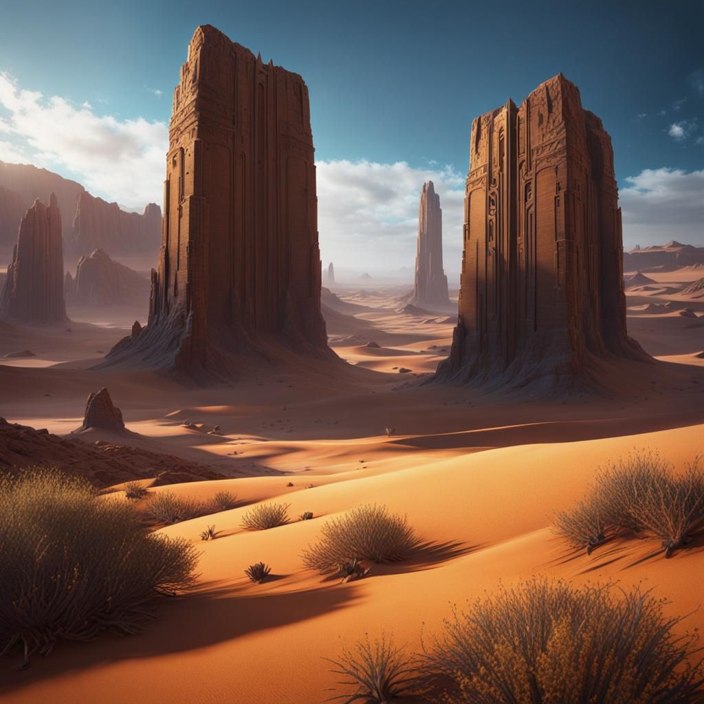 Desert Monolith Fantasy Concept Art