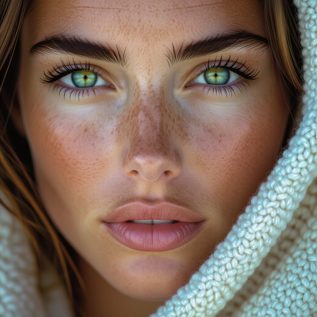 Detailed Macro Photograph of a Female Navel