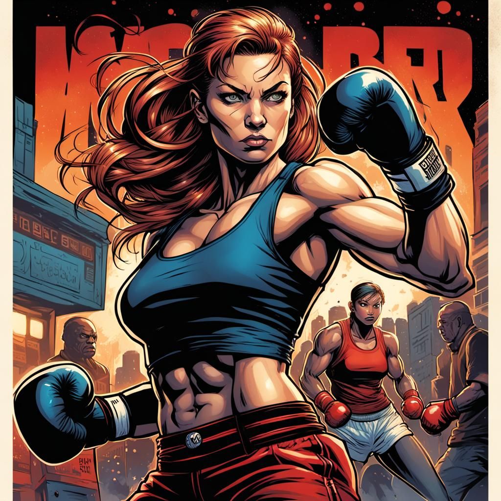 woman street boxer comic