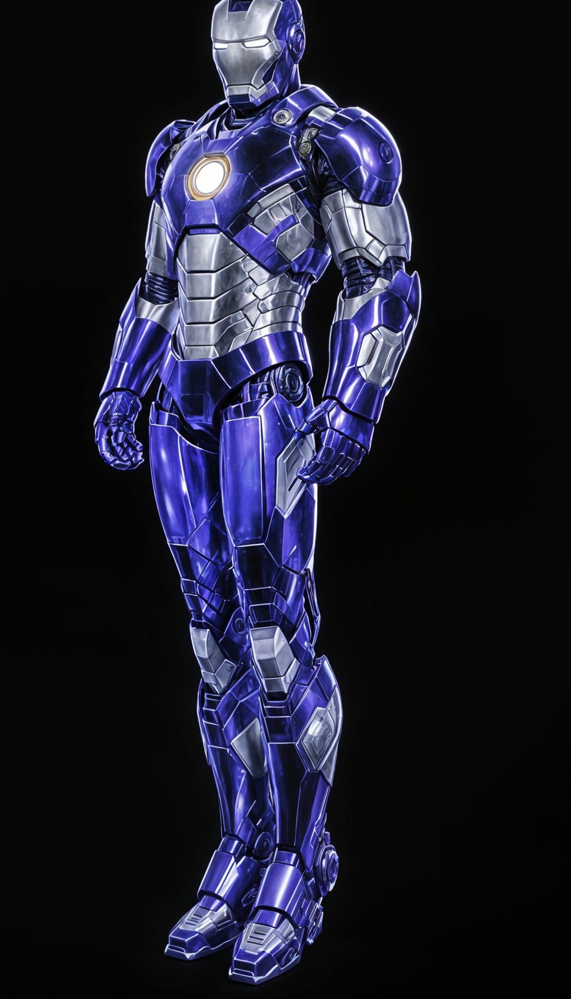 Iron Man's Modular Armor in Silver and Purple