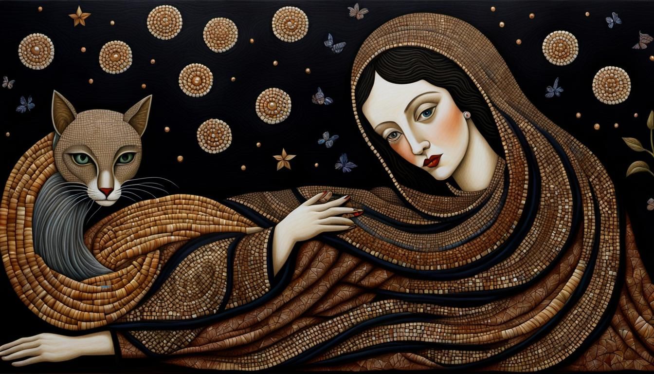 Fantasy Mosaic Patchwork in Stained Glass Style