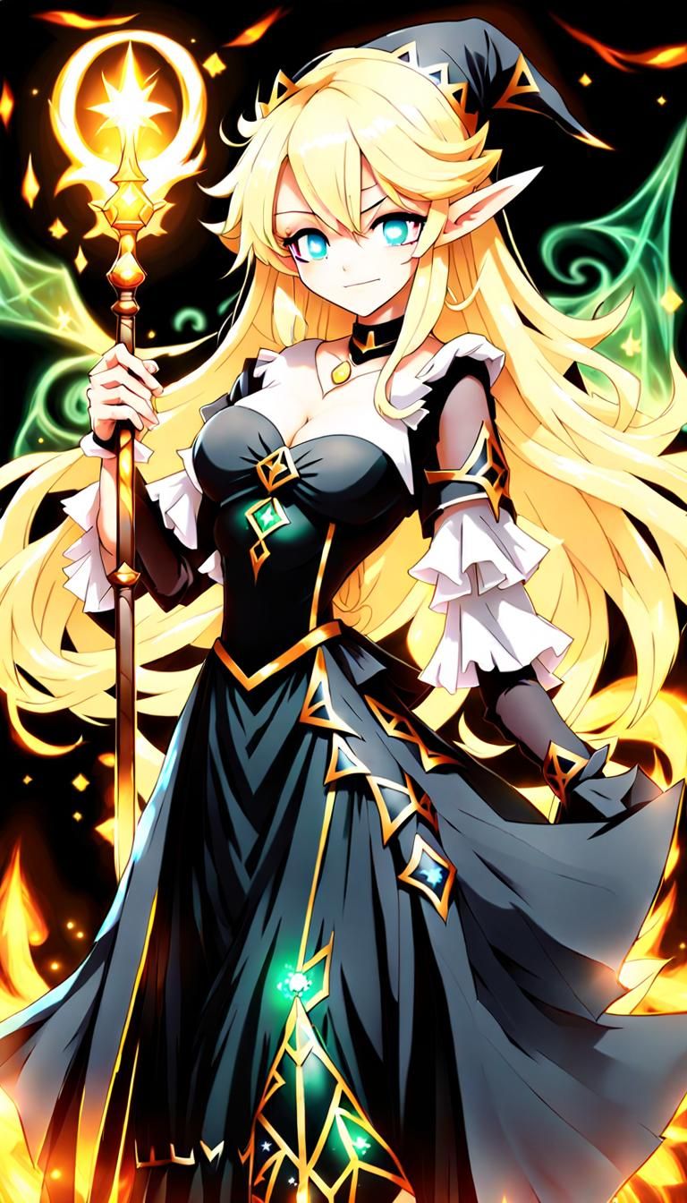Anime Elf Grand Master Witch with Staff