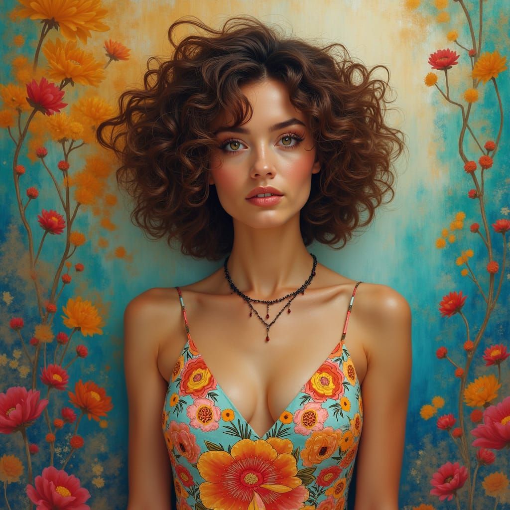 Dreamlike Woman Portrait in Surrealist Style