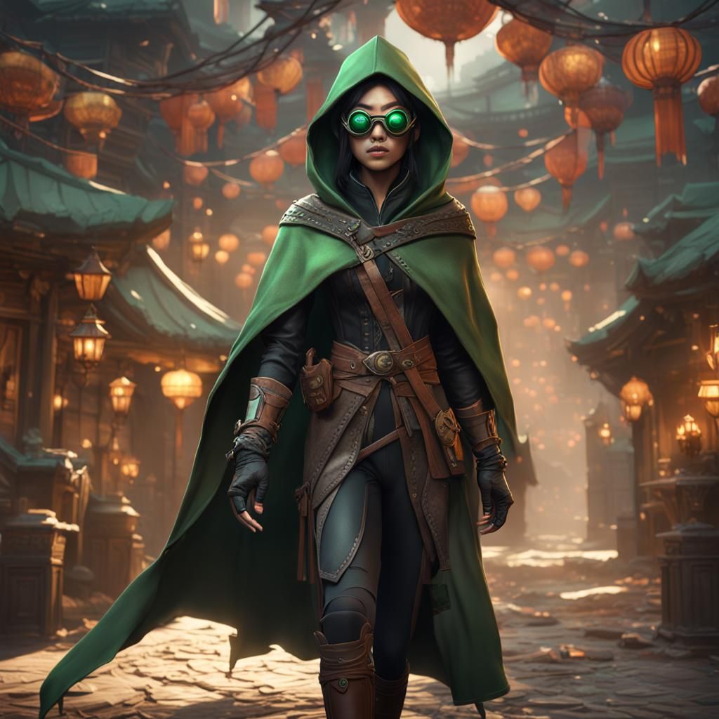 Fantasy Thief in Leather and Cloak
