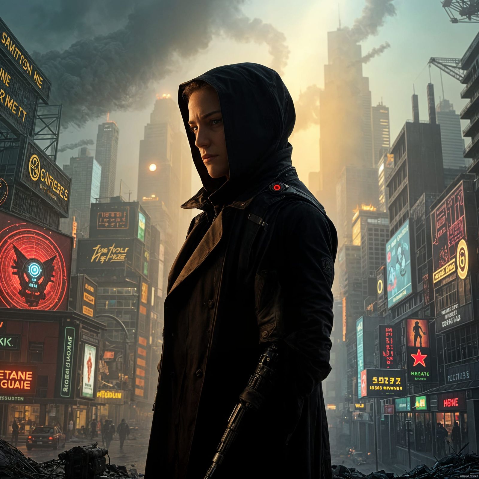 Cyber Mercenary Defies a Desolate Future in Neon City