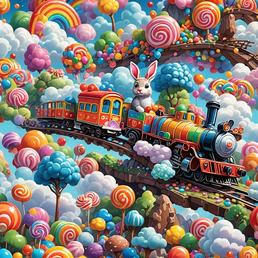 Candy Art Train Party in the Clouds