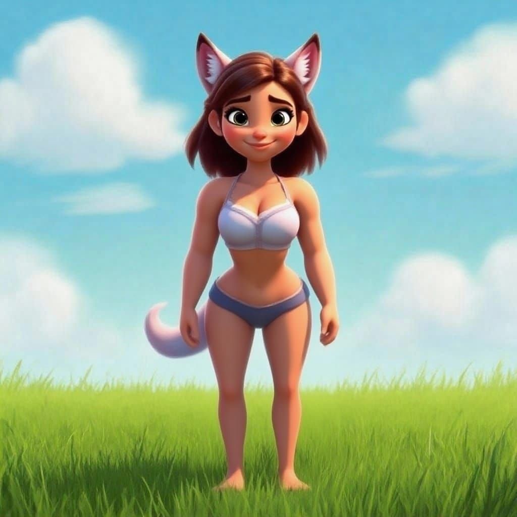 Majestic White and Pink Wolf in Digital Painting Style