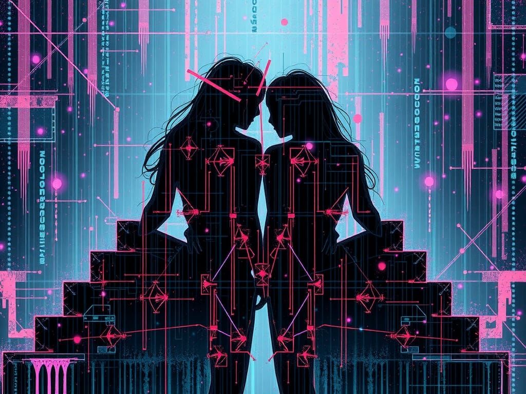 Cosmic Glitchcore: Futuristic Grunge Art