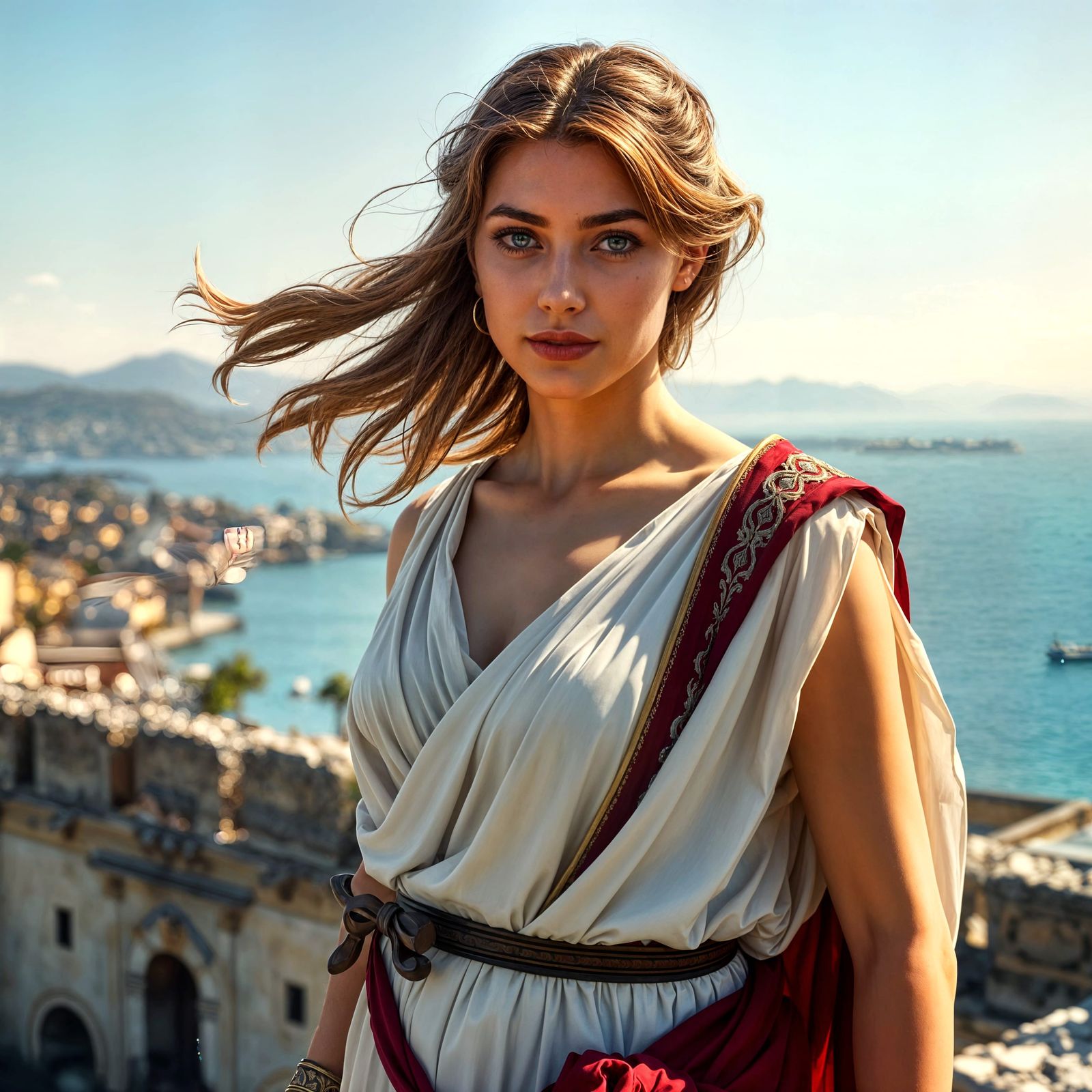 Ethereal Queen of Troy, a Vision of Ancient Greek Beauty