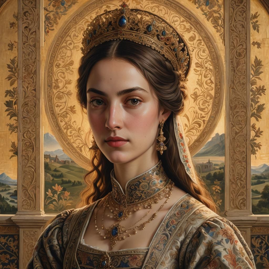 Georgian Queen in Renaissance Portraiture Style