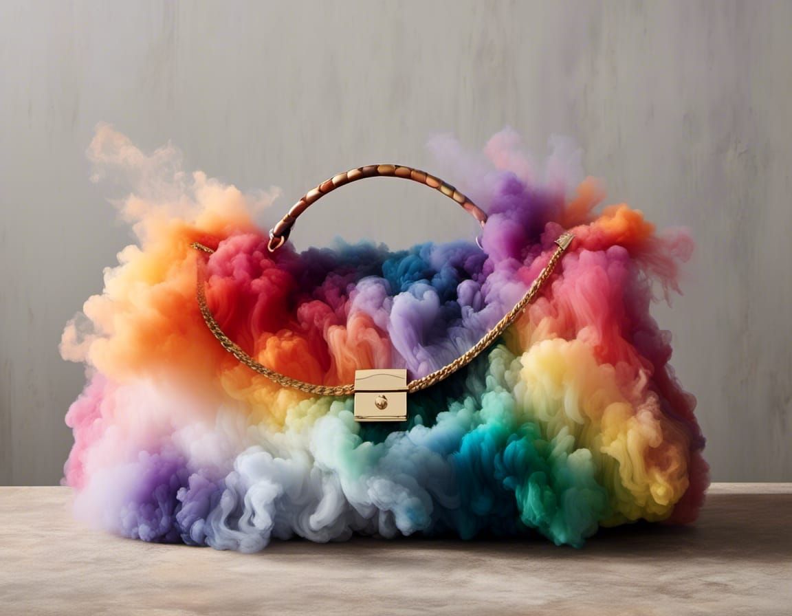 Rainbow Smoke Designer Purse in Modern Setting