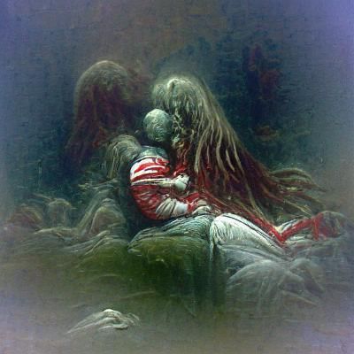 Gothic Horror Vision of Love in Doré Style