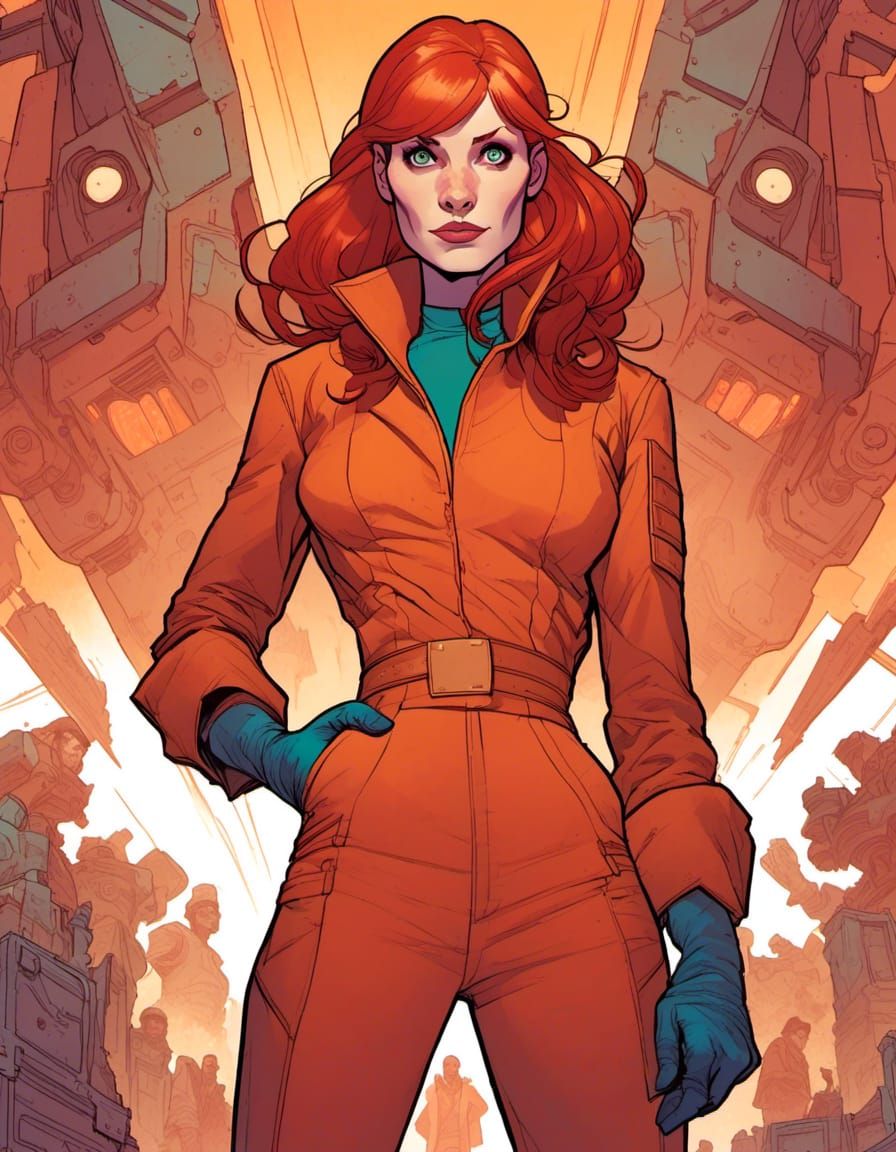 Space Adventurer Portrait in Comic Book Style