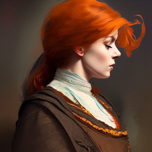 Victorian Woman with Raven, Hyperdetailed Portrait