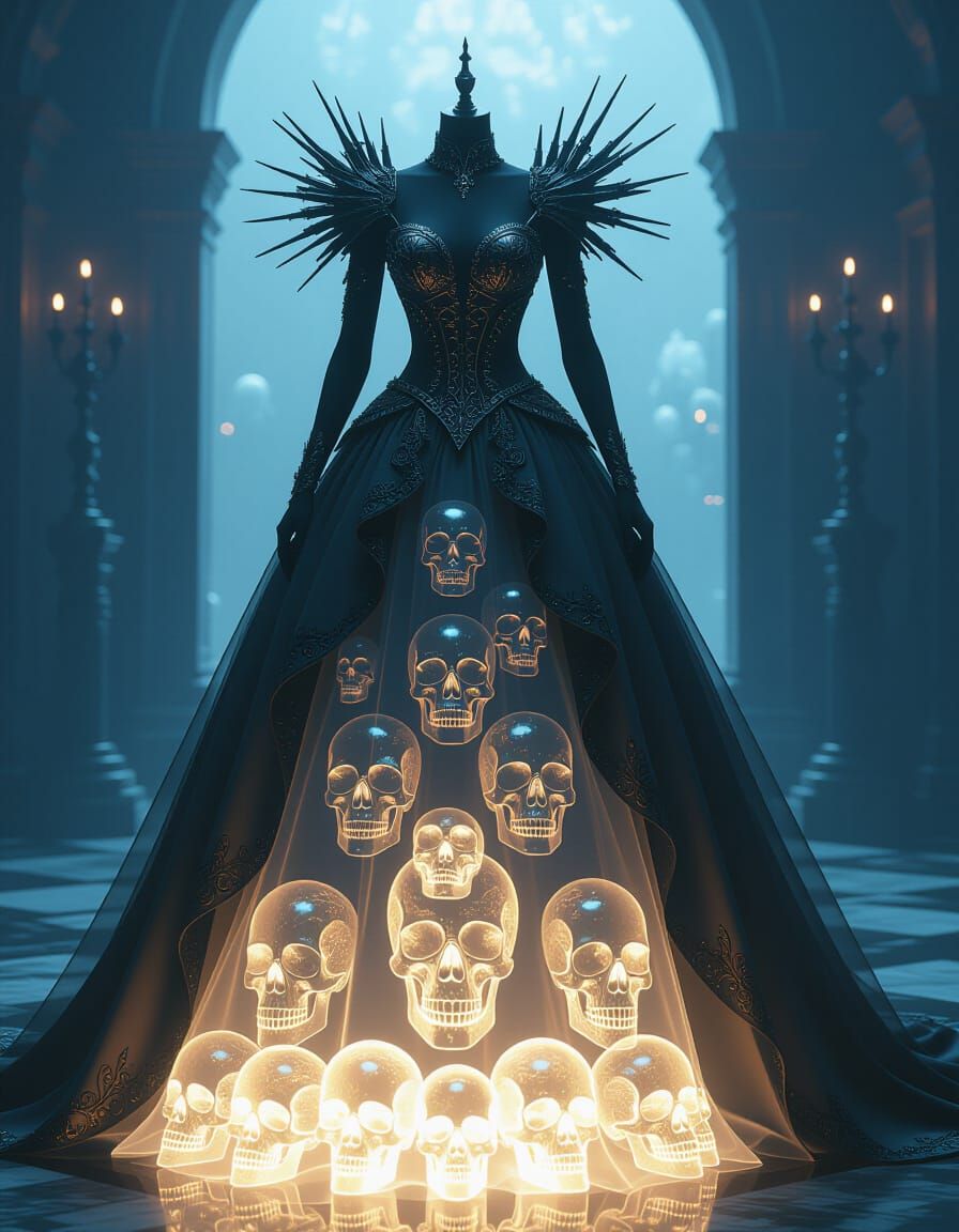 Cursed Lich Queen Views Ethereal Halloween Gown