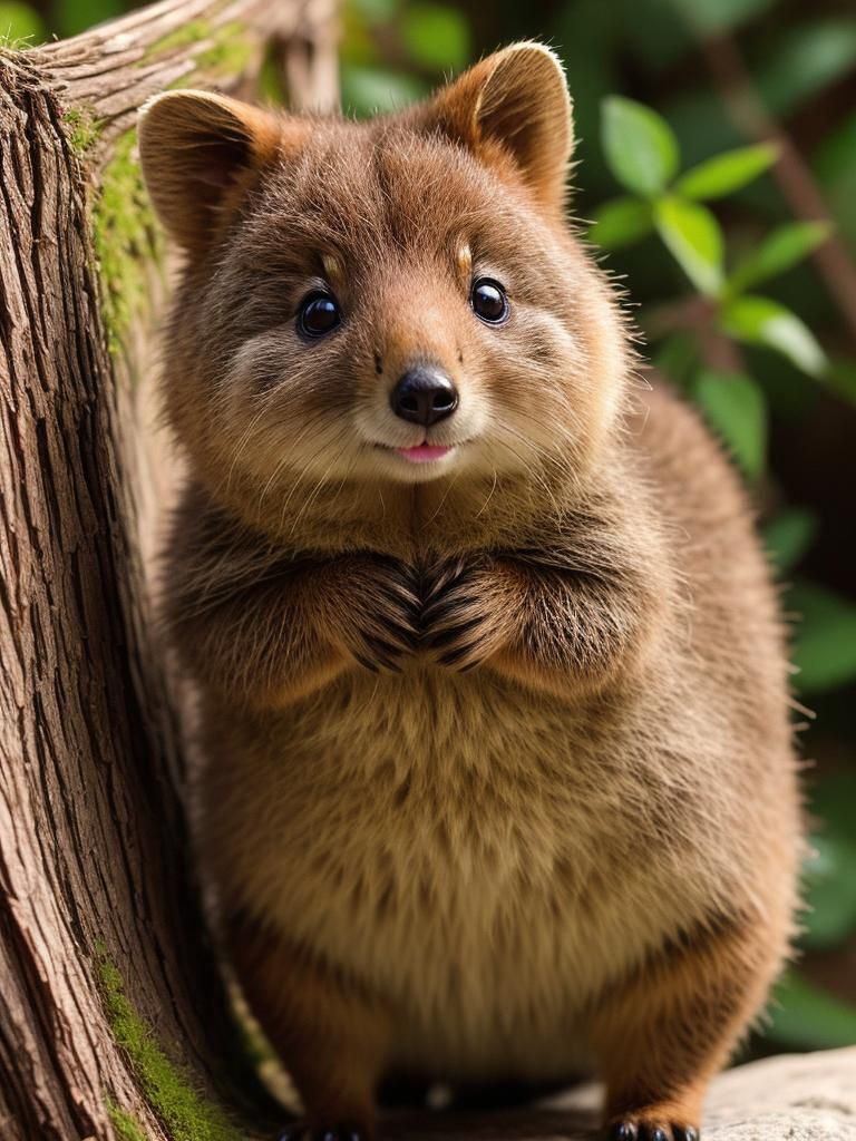 Embroidered Quokka: A Detailed Textile Art Portrait