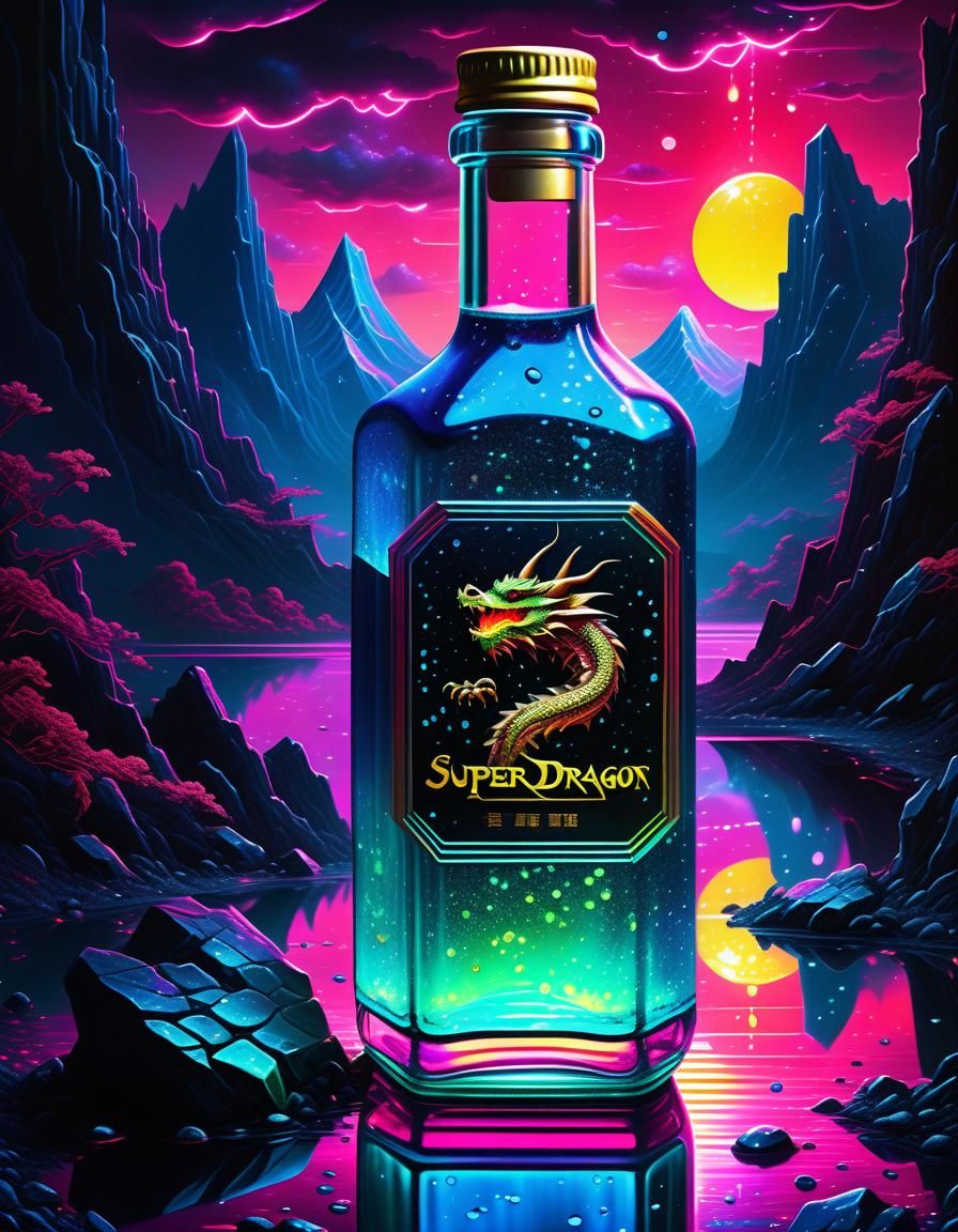 Magical Dragon Tears in Synthwave Retro Style