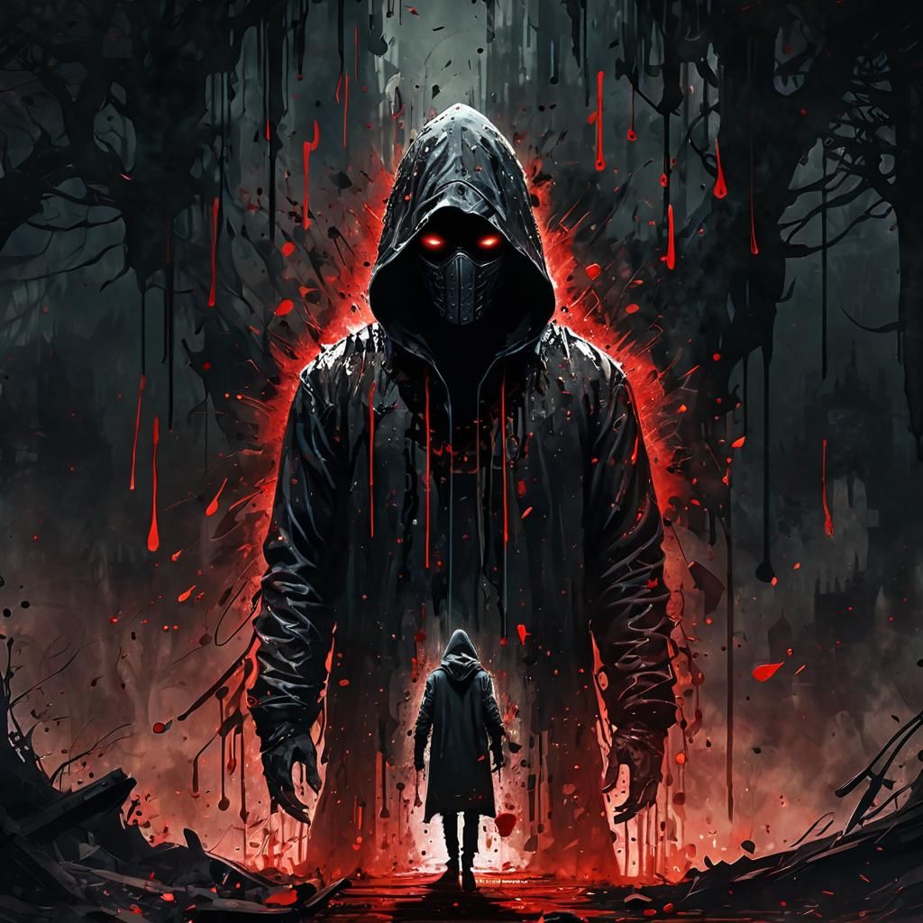 Dark Watercolor YouTube Movie Poster: Shadowy Figure