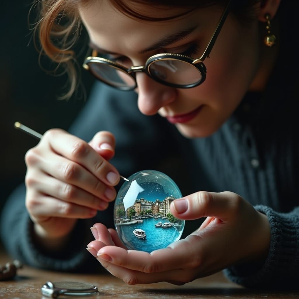Jeweler Crafts Gemstone City: Surreal Macro Photography