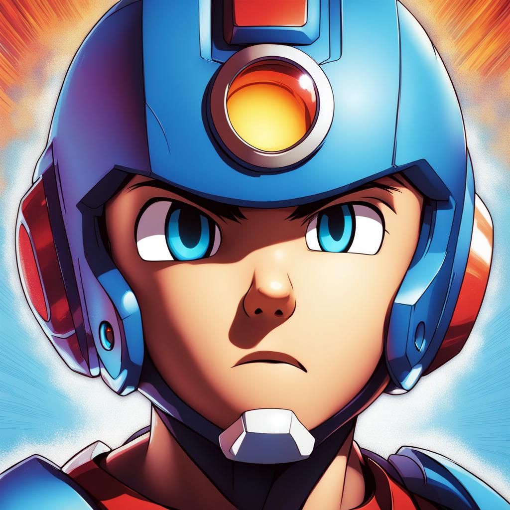 Hyperrealistic Megaman Splash Art Concept