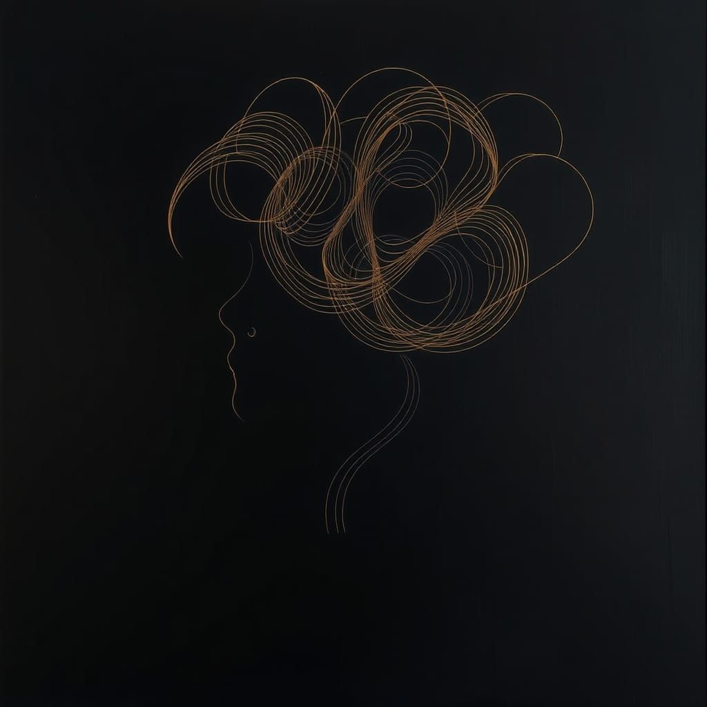 Ethereal Humanoid Form in Golden Filaments