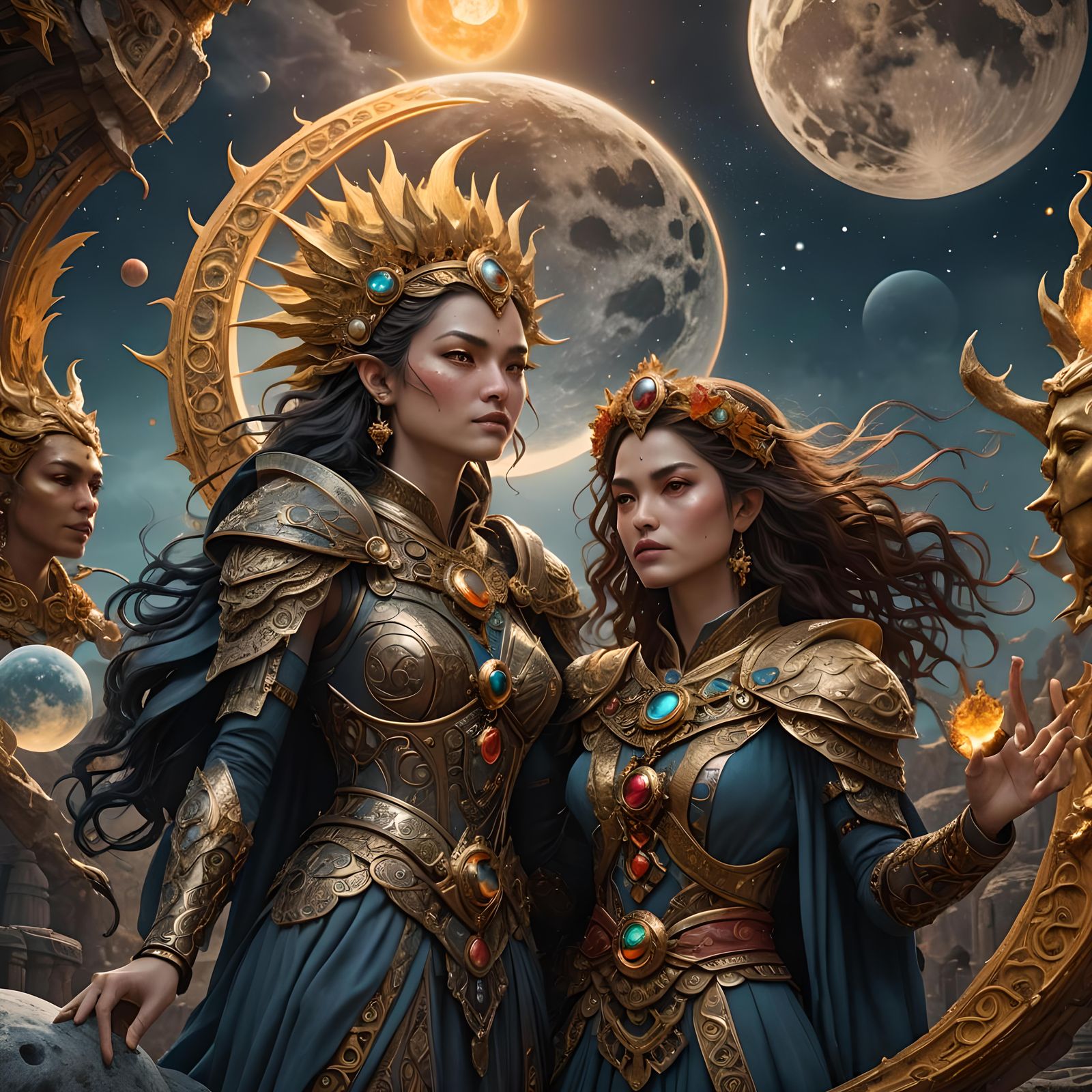 Symbolic Moon and Sun: Good vs Evil