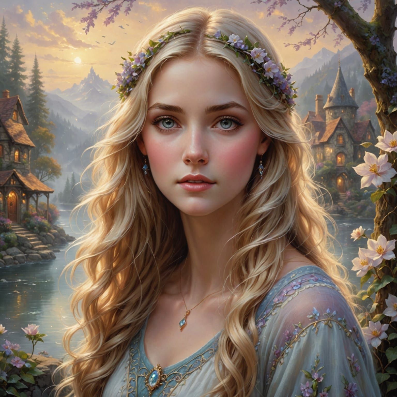 Ethereal Fantasy Portrait in Hyperdetailed Mist Style