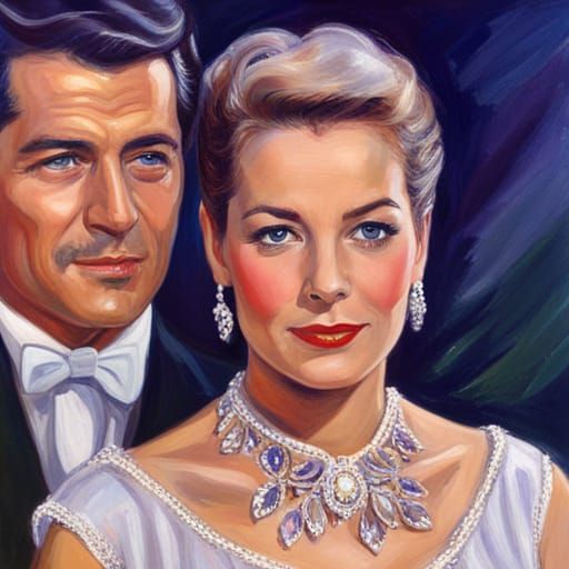 Romy Schneider and Rock Hudson