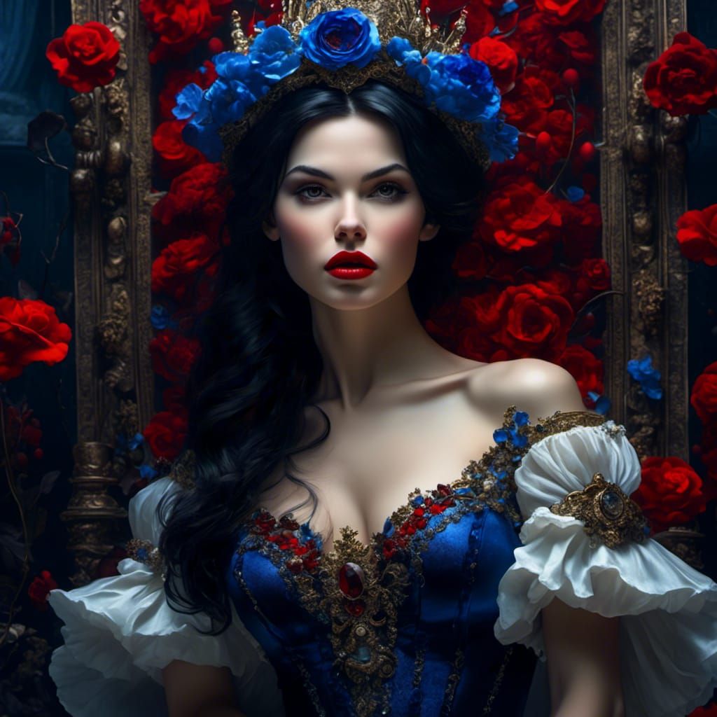 Gothic Snow White Hyperreal Portrait