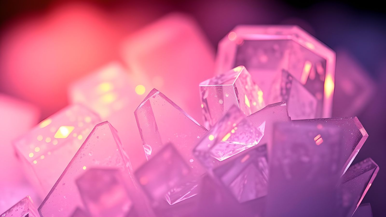 Macro View of a Fluorescent Quartz Crystal