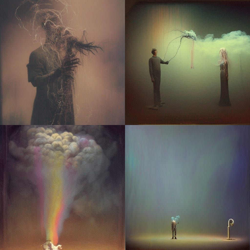 Spectral Rainbow Smoke Tornado Puppet Stage