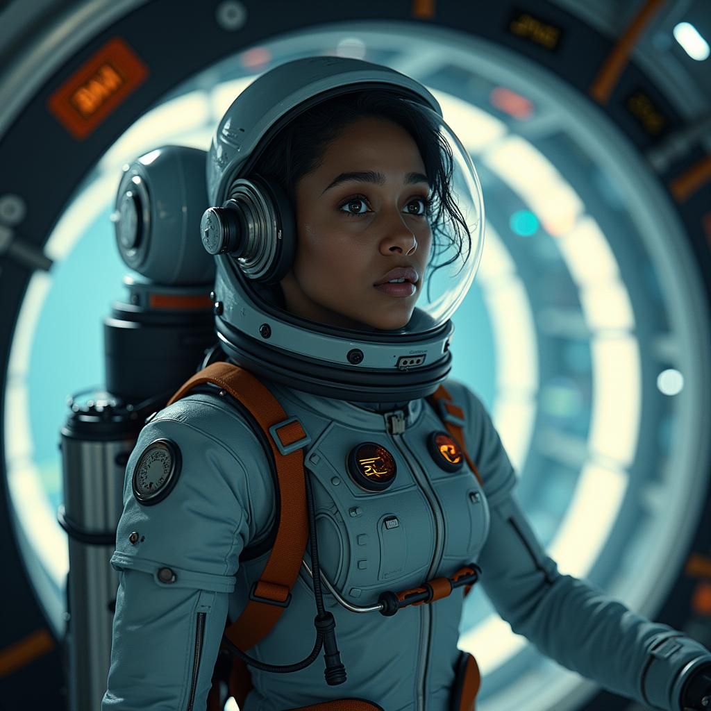 Astronaut Enters Underwater Base: Wetta-Inspired Digital Por...