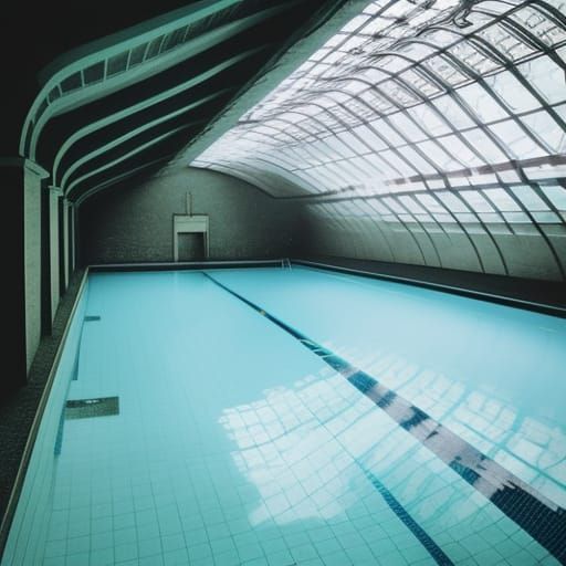 Eerie Dark Indoor Pool in Sinister Style