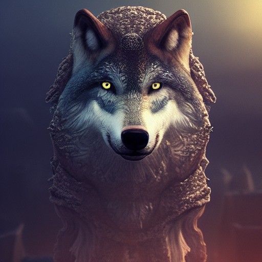 Wolf in Sheep's Clothing Digital Painting