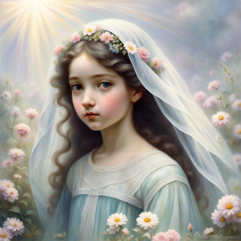 Ethereal Princess Portrait in Impressionist Style