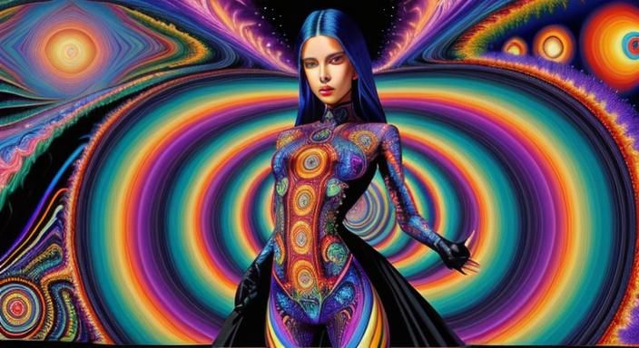 Psychedelic Surreal Landscape with Optical Illusions