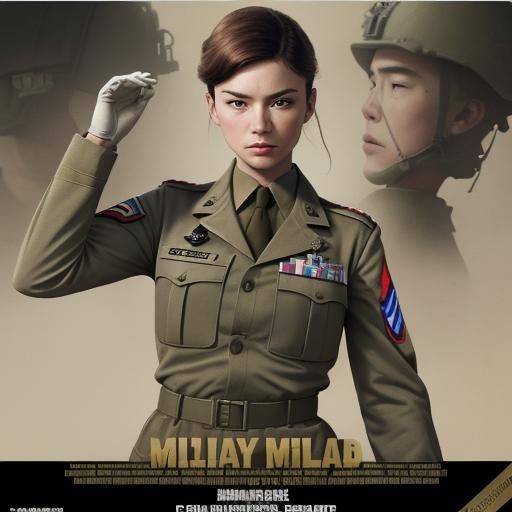 Soldier with Medals in Movie Poster Style