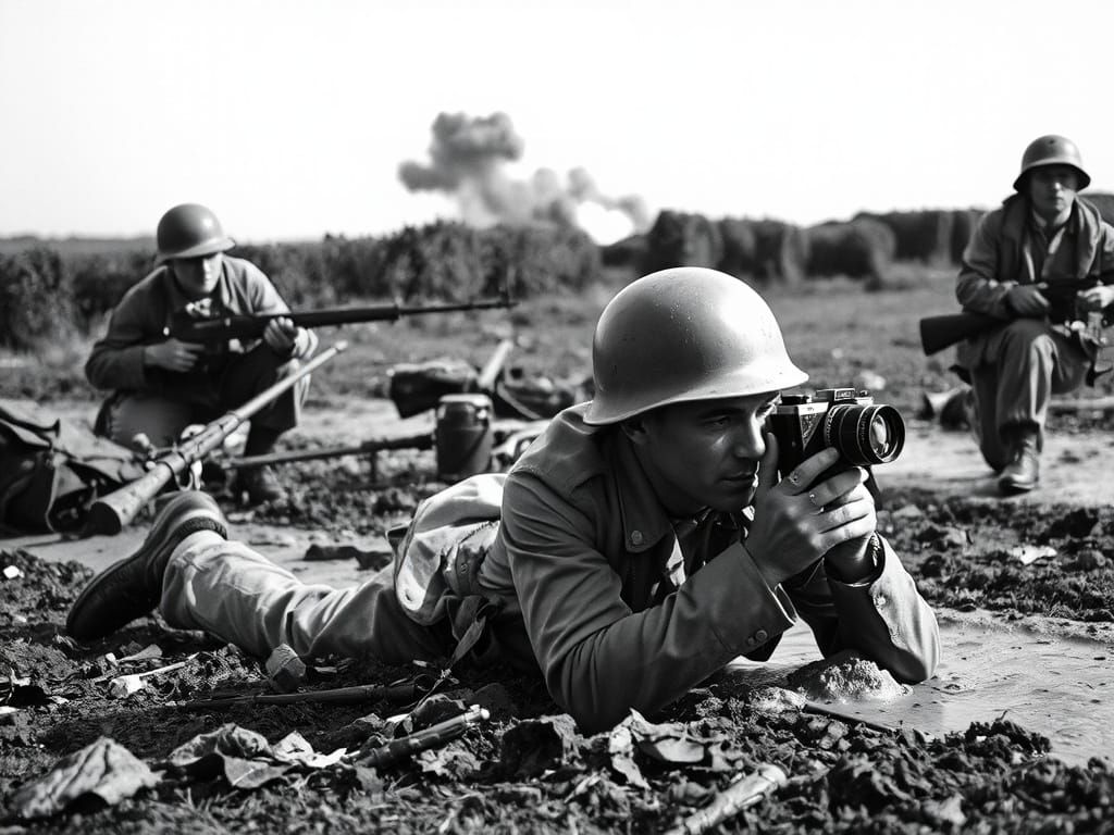 War Correspondent Captures D-Day Chaos in Black and White