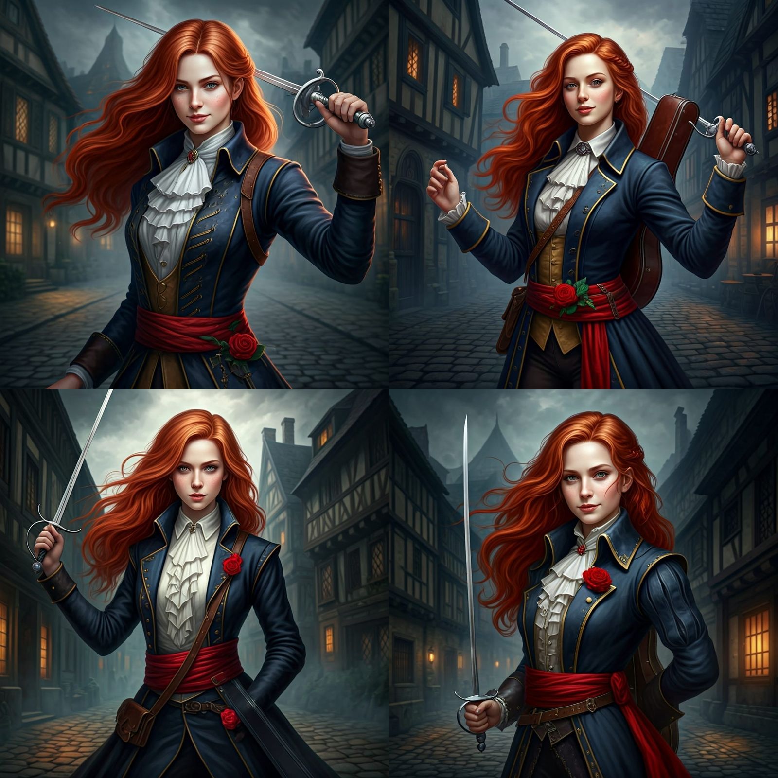 Young French Duelist in Medieval Dark Fantasy World