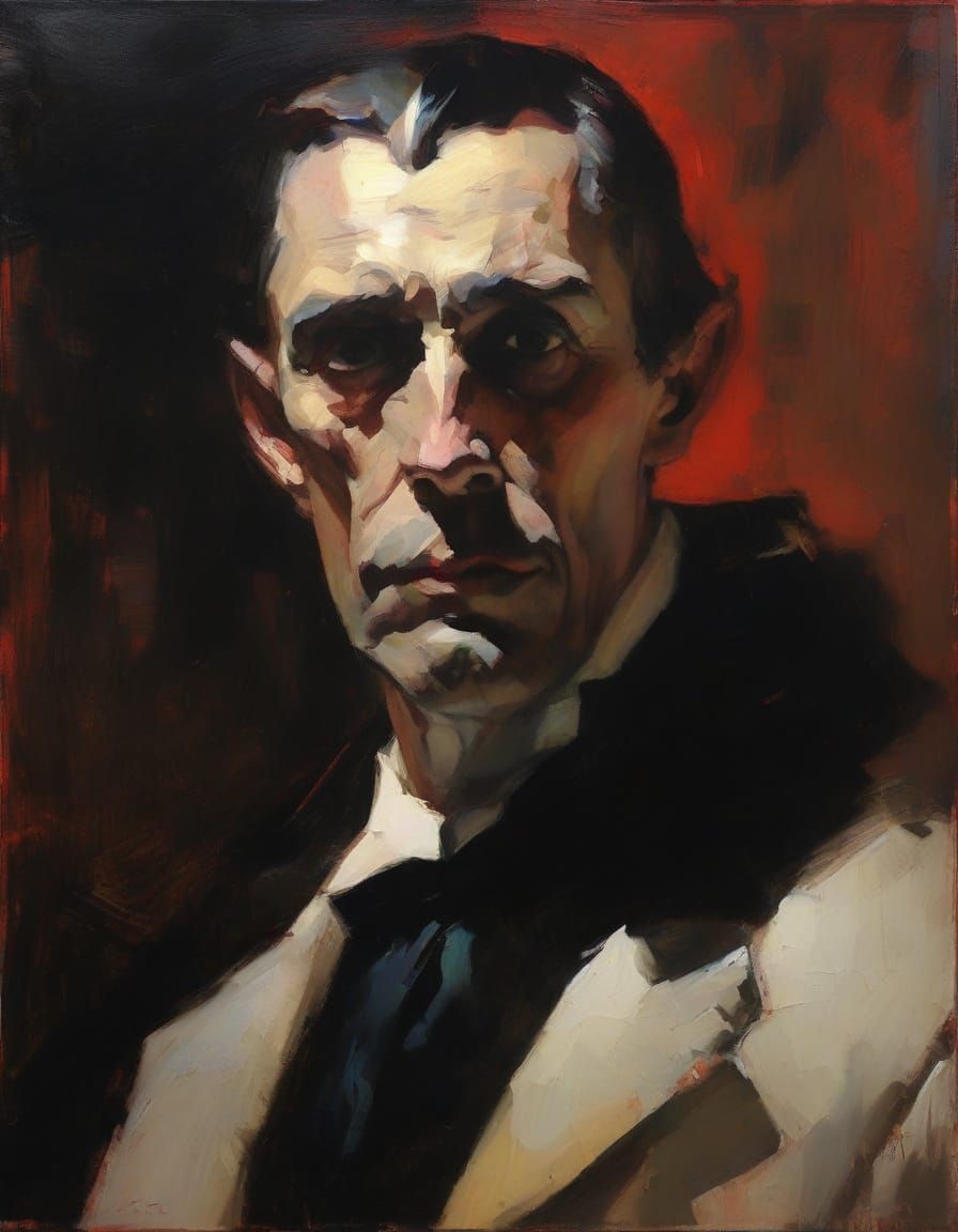 Dracula Portrait with Dramatic Lighting
