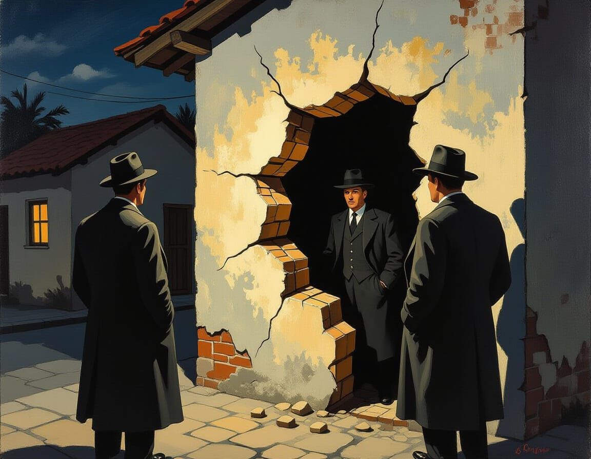 German Detectives and Vampire in Gothic Horror Style