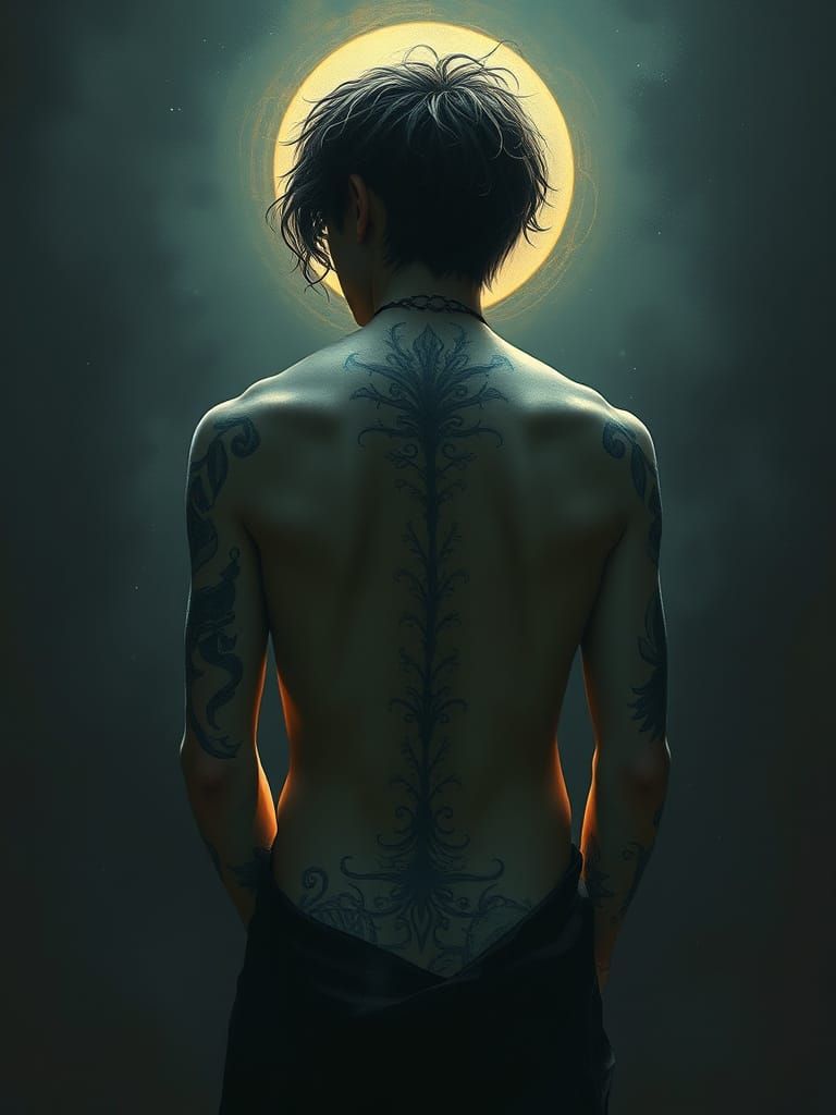 Sorrowful Emo Goddess in Dramatic Chiaroscuro Style