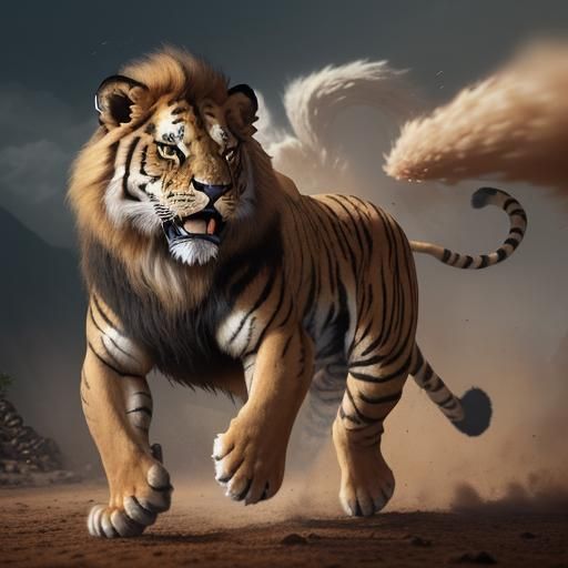 Lion and Tiger Locked in Epic Battle