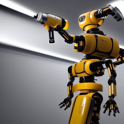 Humanoid Robot with Flamethrower