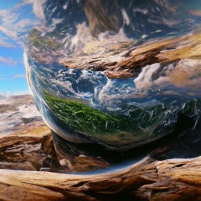 Earth as GAIA in Realistic Oil Painting