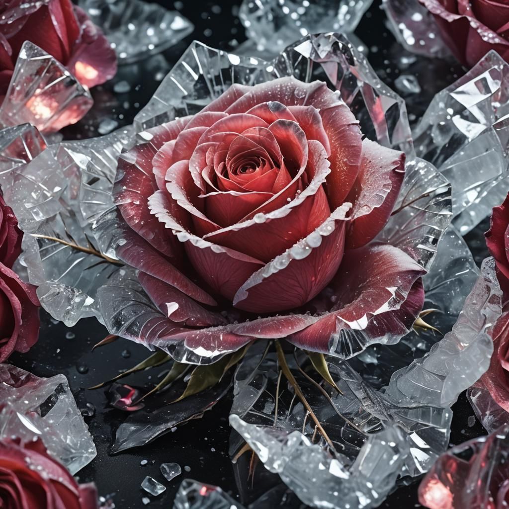 Hyperrealistic Rose with Luminous Black Light